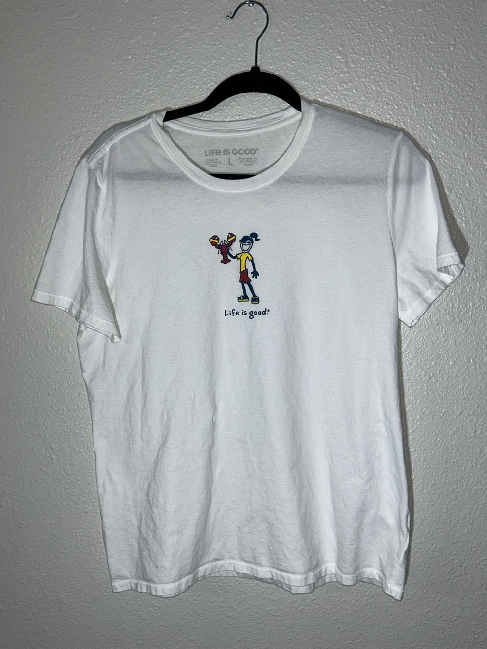 Life is Good Women’s White Graphic Tee - Playful Character Design